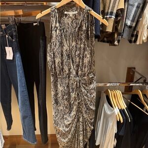 Veronica Beard Silk Snakeskin Print Sleeveless Dress